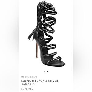Monika Chiang IMENA II BLACK & SILVER SANDALS